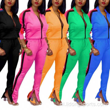 Custom Off Shoulder Tweedelige Dames Sweatsuit Set